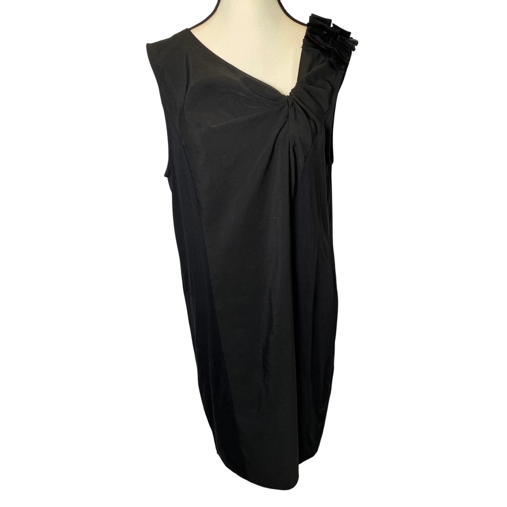 Simply Vera Vera Wang Midi Shift Dress Womens Large Black Chic Classic Party
